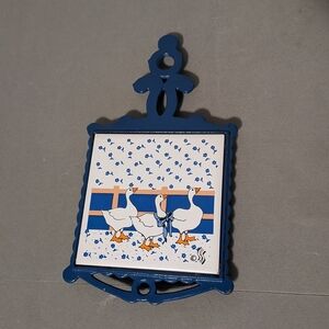 Decorative Blue and White Goose Trivet